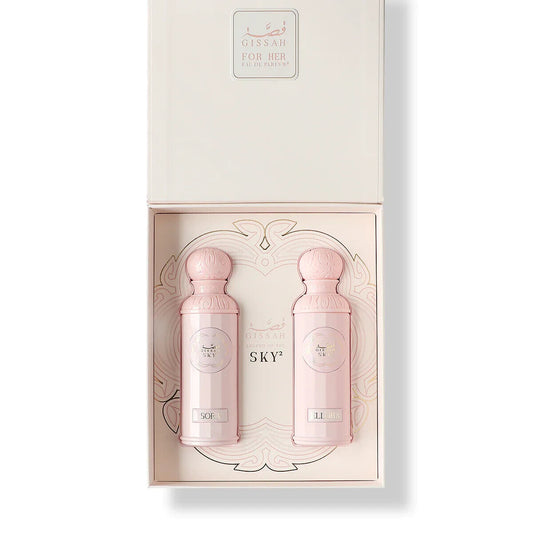 Legend of the Sky (HER) – 2 x 90ML Perfume Set by Gissah | Ellora & Sora for Women -مجموعة عطور ليجند أوف ذا سكاي (للنساء) من قصة – ٢ × ٩٠ مل | إيلورا وسورا