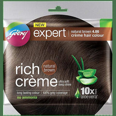 Godrej Hair Colour Rich Creme - Natural Brown 20g -صبغة شعر Godrej Rich Creme - بني طبيعي 20 جم