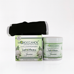 Moroccan Oil Bath Soap 250 g with Moroccan Oil and Moroccan Exfoliating Glove – Kikiluna Beauty