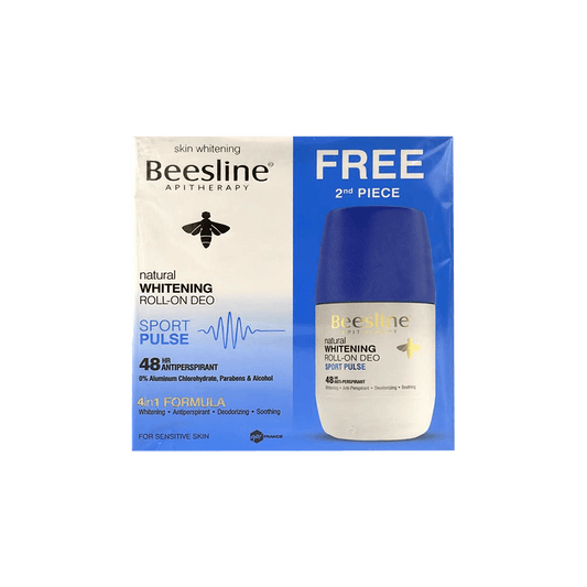Beesline- Natural Whitening Roll On Deo Sport Pulse 48h 1+1 - مزيل الرائحة رول اون لتفتيح البشرة من بيزلين - سبورت بلس