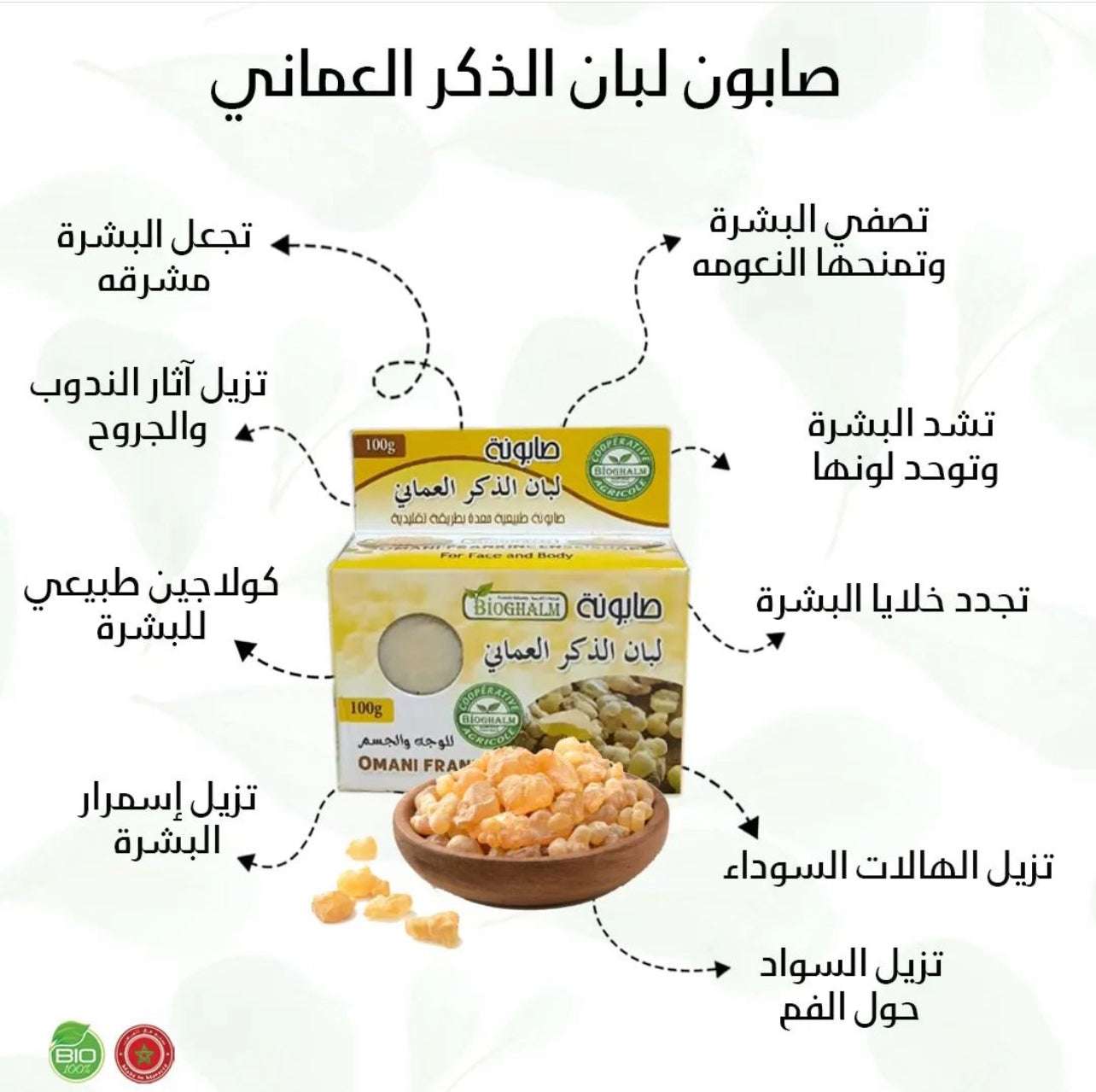 Omani Frankincense Soap | 100% Natural Brightening & Anti-Aging Formula - صابون لبان الدكر العماني | تفتيح، تجديد، وشد البشرة بتركيبة طبيعية 100%