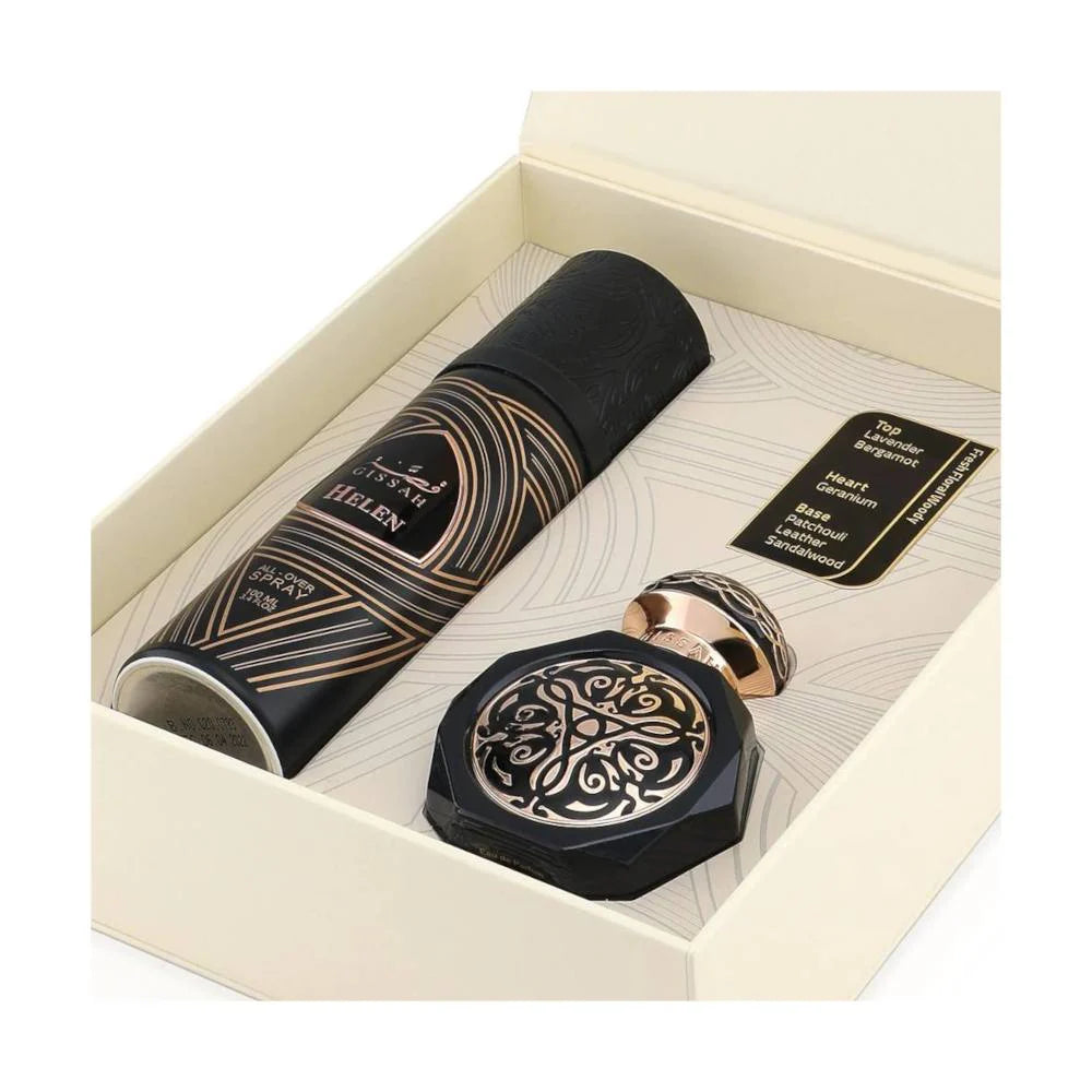 Gissah Helen Set – includes 30ml Eau de Parfum and 100ml All Over Spray, elegant feminine fragrance with soft floral and fresh notes.