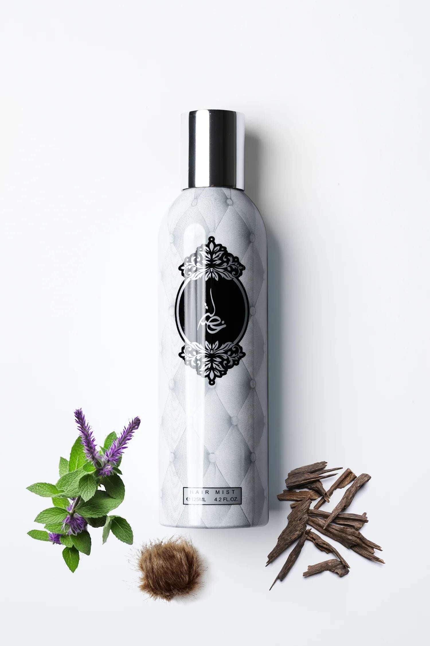 Khisla Silver - Hair Mist by Atyab Al Marshoud | A Luxurious Blend of Oud, Patchouli & Musk - Khisla Silver - ميست الشعر من أطياب المرشود | لمسة فاخرة برائحة العود، الباتشولي، والمسك