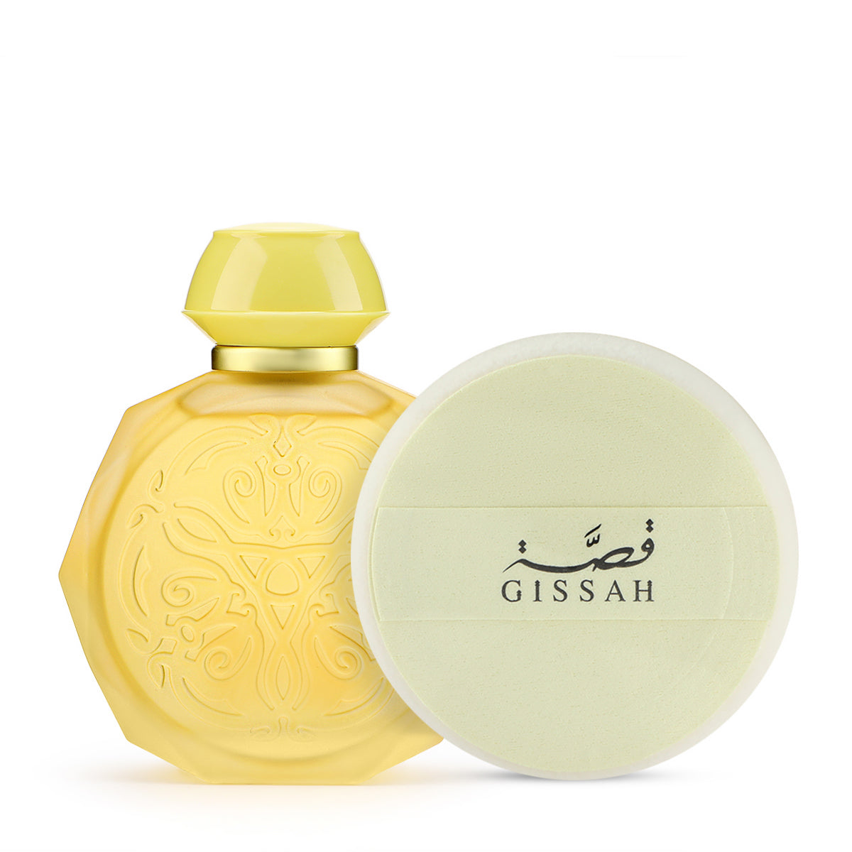Gissah Solar Musk Edition Set – 60ml Eau de Parfum and 10g scented body powder, elegant unisex fragrance with soft musky notes.