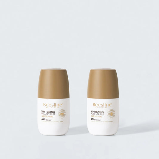 Beesline Whitening Roll-On Deodorant - 48HR Hair Delaying | Aluminum-Free Protection - بيزلاين مزيل عرق مفتّح 48 ساعة - يؤخر نمو الشعر | حماية فعالة بدون ألمنيوم