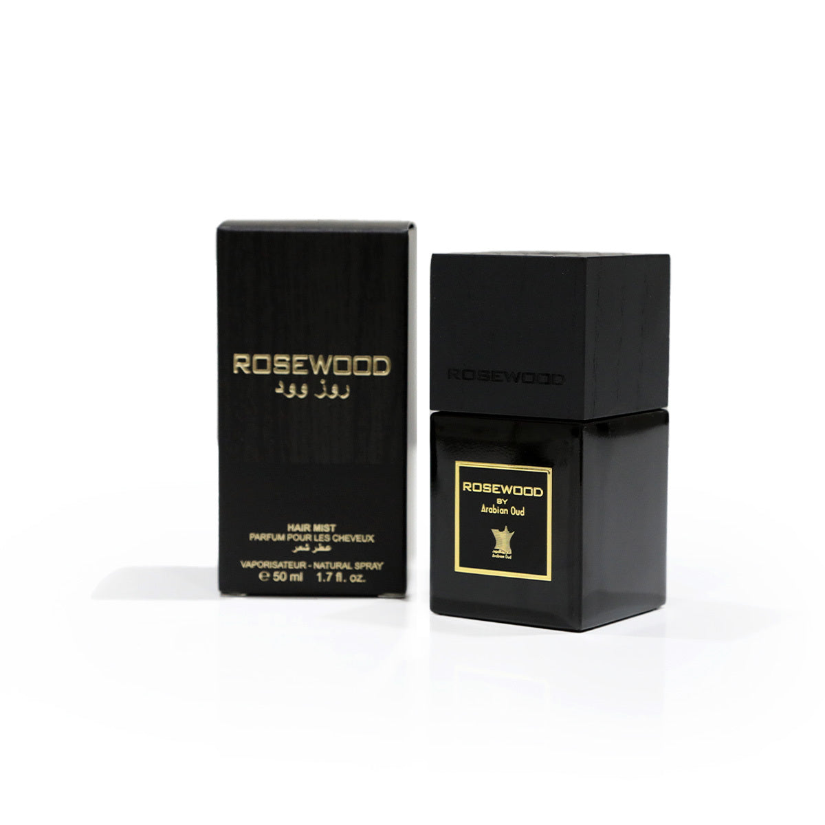 Rosewood Hair Mist - 50ML by Arabian Oud | Luxurious Hair Perfume with Red Fruits, Rose & Vanilla - روزوود ميست للشعر - 50 مل من العربية للعود | بخاخ شعر فاخر برائحة الفواكه والورد والفانيليا