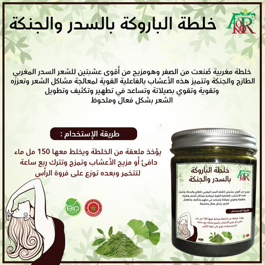 Sidr and Ginkgo Hair Treatment Mix - Nourish and Strengthen - خلطة الباروكة بالسدر والجنكة - تغذية وتقوية الشعر