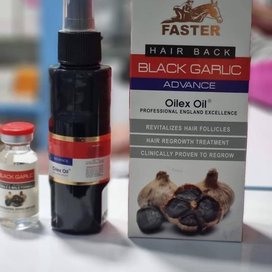 Faster Hair Black Garlic Advance Oilex Oil - 100ml - زيت Faster Hair Back بالثوم الأسود - Oilex المتقدم - 100 مل -