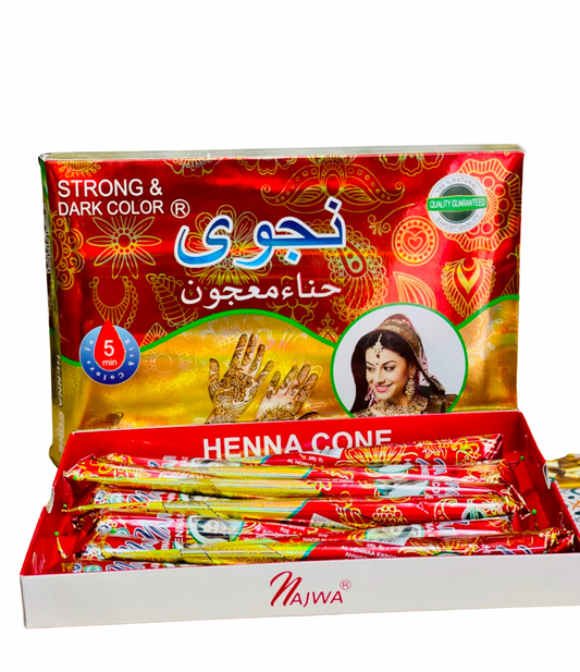 RED Arabic Henna Najwa Tattoo Cone 50g - Premium Quality - معجون حناء نجوى