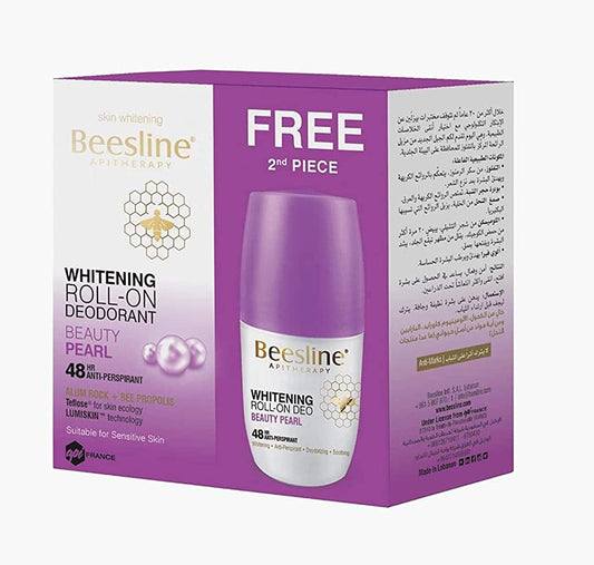 Beesline Whitening Roll-On Deodorant Pearl - Brightening & Odor Protection - مزيل عرق رول أون Beesline لتفتيح البشرة - بيرل