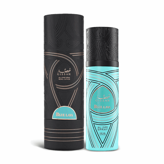 Blue Lava – 100ML by GISSAH | Unisex Fresh, Woody, & Ambery Spray -بلو لافا - 100 مل من قصة | عطر للجنسين برائحة فريش وودي أمبري