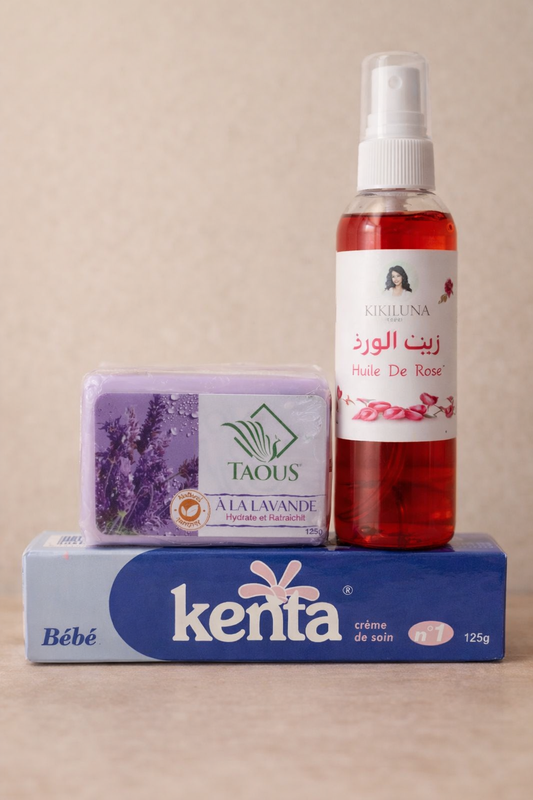 Sensitive Areas Brightening Bundle – Rose Oil, Kenta Cream & Lavender Soap - باكدج تفتيح المناطق الحساسة – زيت الورد + كينتا + صابونة لافندر | عناية متكاملة للبشرة