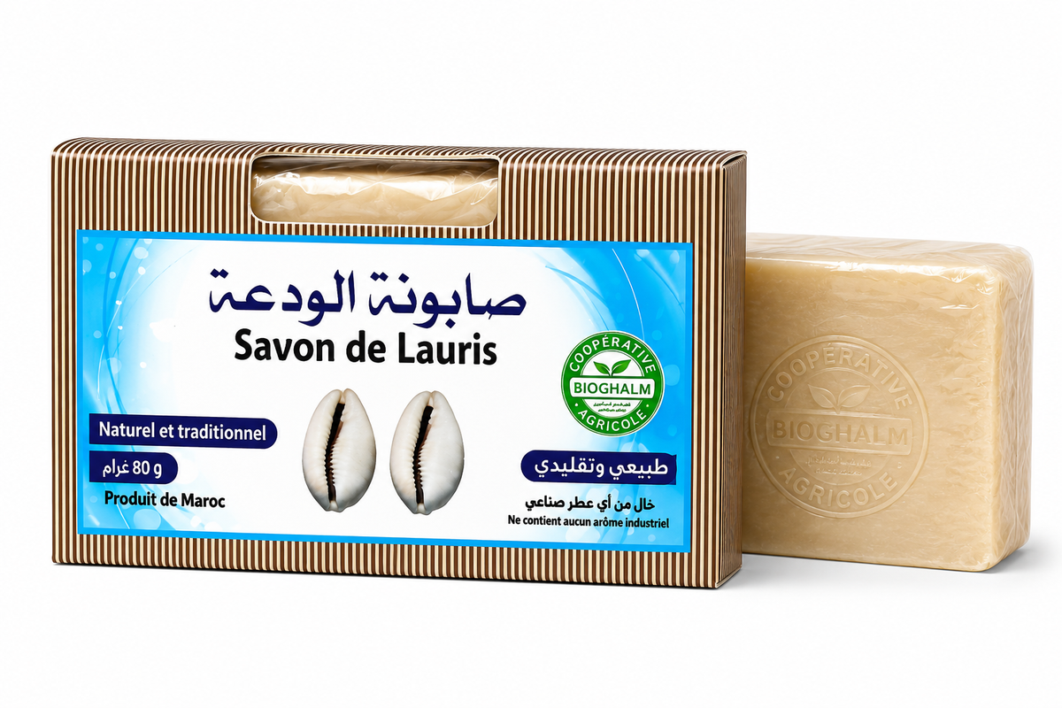 Moroccan Natural Lauris Soap 80g | Face & Body Care - صابون الودعة المغربية