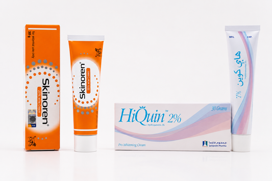 Skin Brightening & Dark Spots Routine – Light | باكدج التفتيح والتصبغات الخفيف | Skinoren + Hiquin 2%
