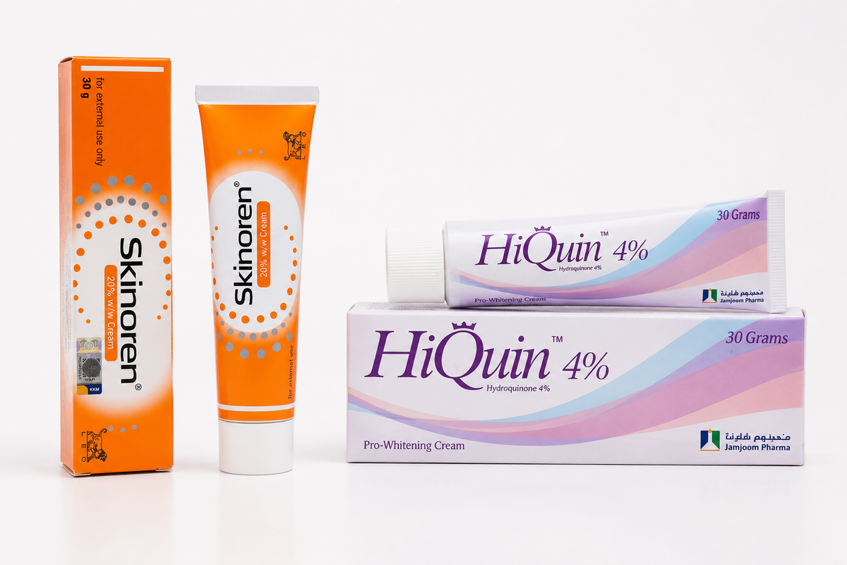 Advanced Dark Spots & Hyperpigmentation Routine – Strong | باكدج التصبغات القوية والكلف | Skinoren + Hiquin 4%