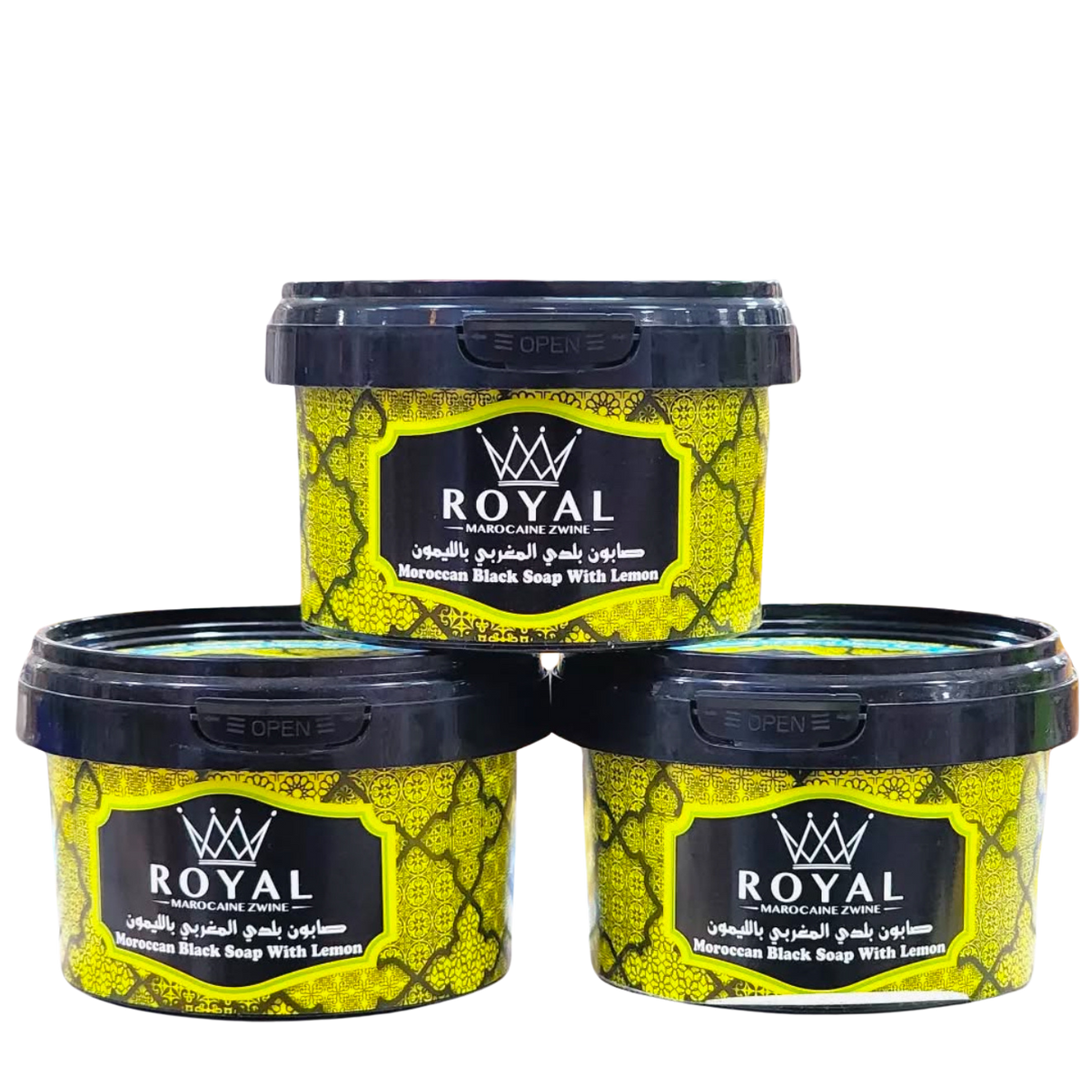 Moroccan Black Soap with Lemon - Royal Edition | 100% Natural - الصابون البلدي المغربي بالحامض - إصدار رويال | 100% طبيعي