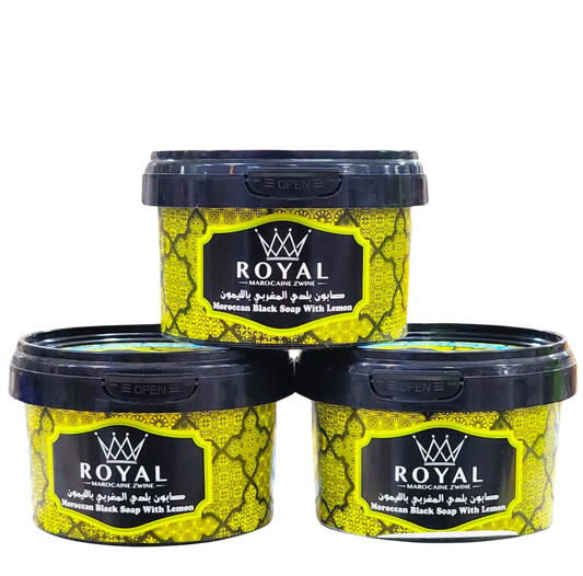 Moroccan Black Soap with Lemon - Royal Edition | 100% Natural - الصابون البلدي المغربي بالحامض - إصدار رويال | 100% طبيعي