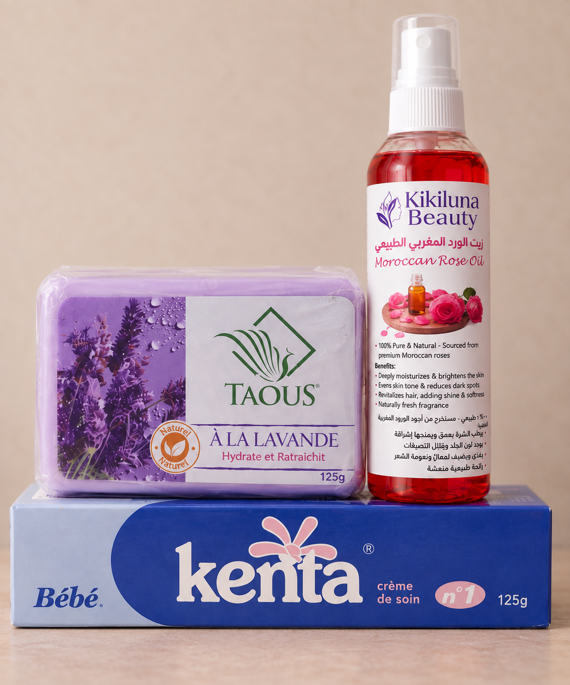 Sensitive Areas Brightening Bundle – Rose Oil, Kenta Cream & Lavender Soap - باكدج تفتيح المناطق الحساسة – زيت الورد + كينتا + صابونة لافندر