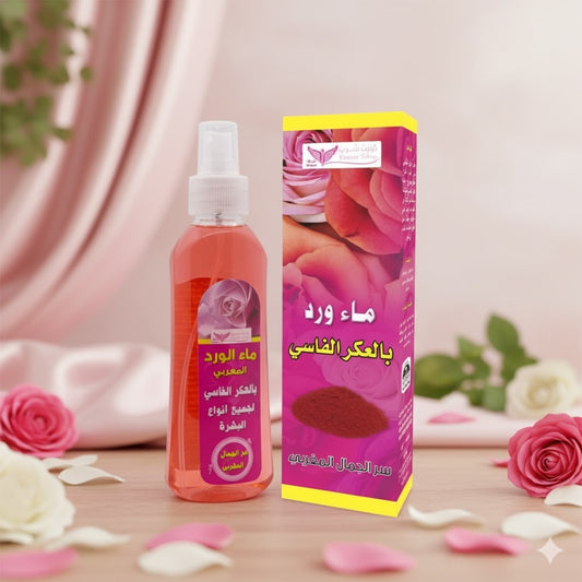 Moroccan rose water with Aker Fassi facial spray ماء ورد بالعكر الفاسي