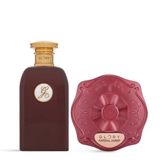 Imperial Amber Set by Glory Perfumes | Eau de Parfum & Body Powder Gift Set - مجموعة العنبر الملكي من جلوري | عطر 100 مل وبودرة جسم فاخرة