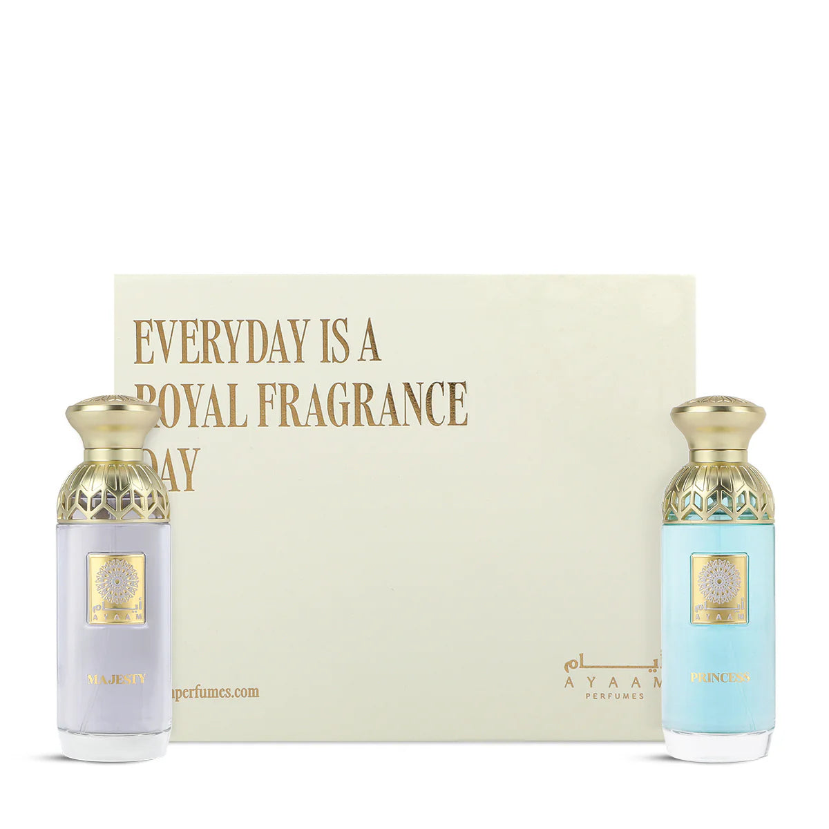 Royal Fragrances Set – Ayaam Princess & Majesty Perfumes | 2 x 80ml | Unisex - مجموعة العطور الملكية – ايام برينسيس وماجيستي | 80 مل × 2 | عطور فاخرة للجنسين