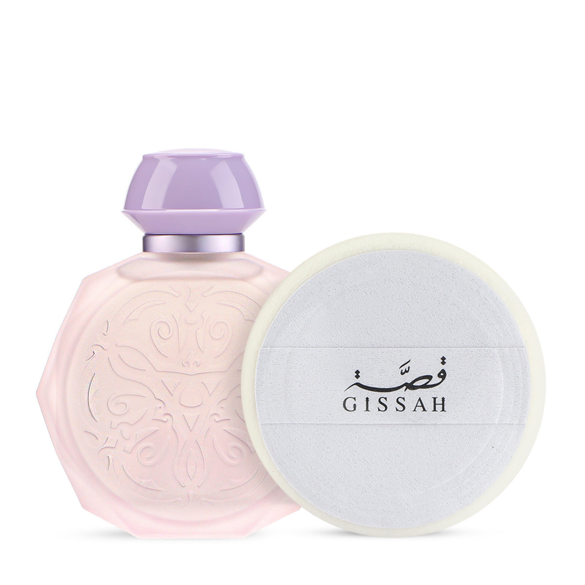 Gissah Lunar Musk Edition Set – 60ml Eau de Parfum and 10g scented powder, fresh musky unisex fragrance with elegant soft aroma.