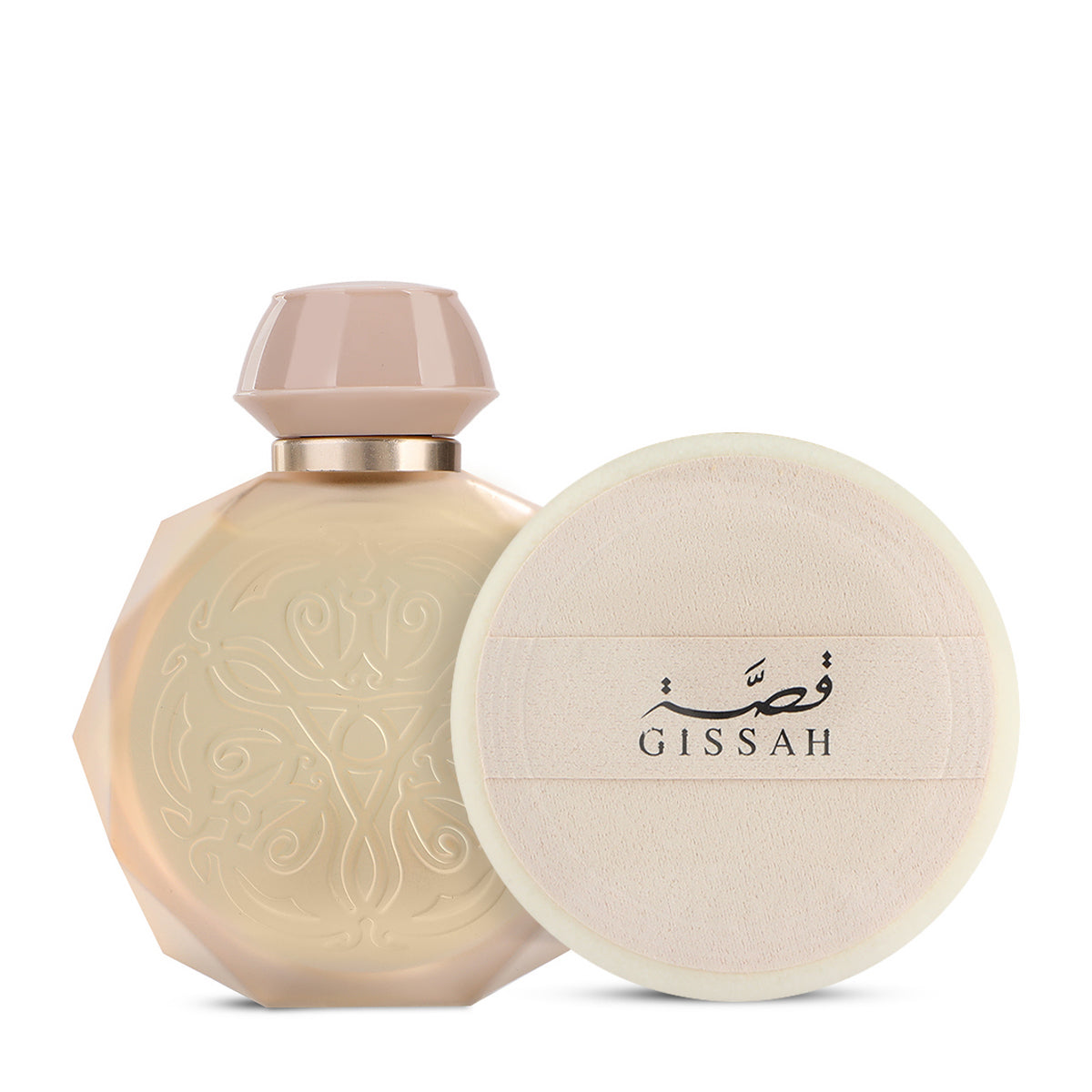 Gissah Vesta Musk Edition Set – 2-piece fragrance set with 60ml Eau de Parfum and 10g scented powder, soft musky unisex scent with elegant notes.