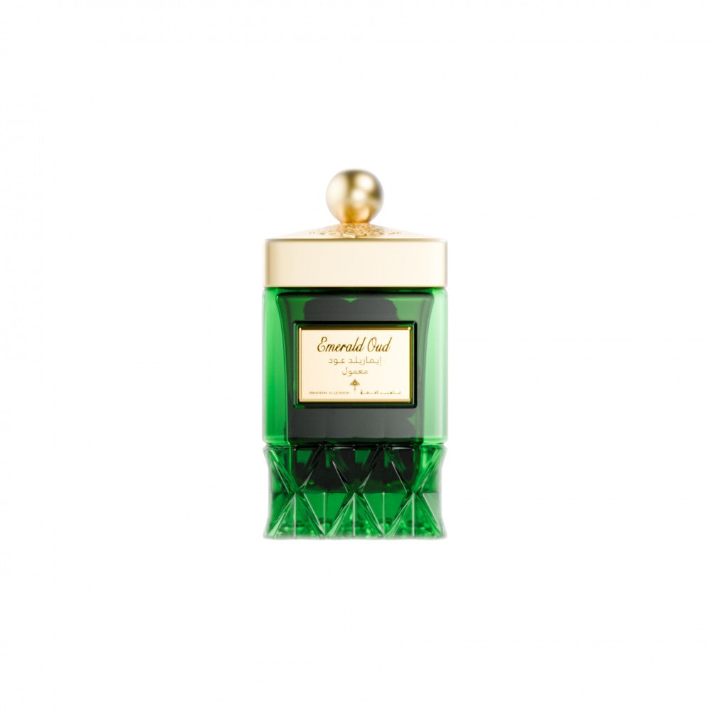 Maamoul Emerald Oud - 70g | A Luxurious Oud Blend by Ibrahim Al Qurashi - معمول إيميرالد عود - 70 جرام من إبراهيم القرشي | بخور فاخر بروائح العود والزعفران والمسك