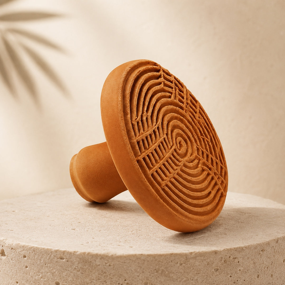 Traditional Moroccan M'hekka handmade clay exfoliating stone