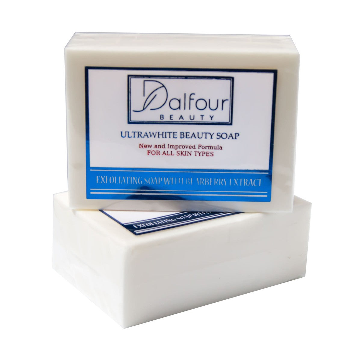 NEW Dalfour Beauty Ultrawhite Soap – 135g | Lightening & Exfoliating Bar for All Skin Types  -  صابونة دالفور بيوتي الترا وايت الجديدة – 135 جم | لتفتيح وتقشير البشرة لجميع أنواع البشرة