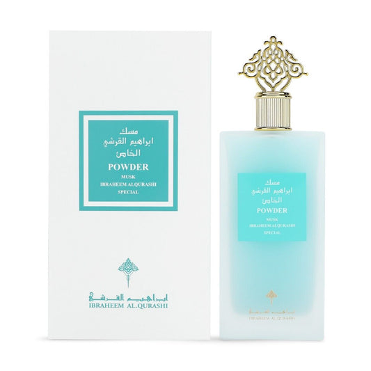 Ibrahim Al Qurashi Private Musk Powder 200ml - Luxurious Long-lasting Scent - مسك إبراهيم القرشي الخاص باودر 200 مل - عطر شرقي فاخر يدوم طويلاً